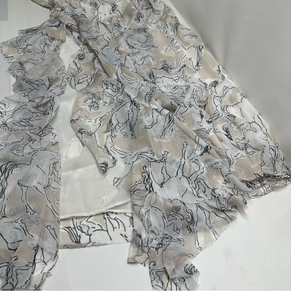 Nasty Gal ruffle kayhole stallion print Halter Maxi Dress Sz 6 nwt - Picture 8 of 12